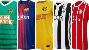 Camisetas del Rapid Viena, FC Barcelona, Young Boys, Juventus y Bayern.