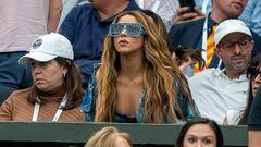 FILE PHOTO: Jul 14, 2023; London, United Kingdom; Singer, songwriter, Shakira in attendance for the Carlos Alcaraz (ESP) and Daniil Medvedev match on day 12 at the All England Lawn Tennis and Croquet Club.  Mandatory Credit: Susan Mullane-USA TODAY Sports/File Photo