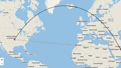 Cuánto se tarda desde USA a Qatar y cuántos kilómetros de distancia hay