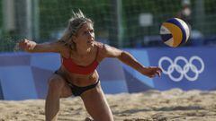 TOKYO, JAPAN - JULY 22: Laura Ludwig of Team Germany during Beach Volleyball training at Shiokaze Park ahead of the Tokyo 2020 Olympic Games on July 22, 2021 in Tokyo, Japan. (Photo by Maja Hitij/Getty Images)