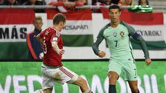 Cristiano Ronaldo en el Hungr&iacute;a-Portugal de clasificaci&oacute;n para el Mundial 2018.