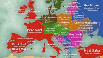 Los diferentes nombres de Pap&aacute; Noel en Europa. Im&aacute;gen:jacubmarian.com