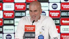 Zinedine Zidane en una rueda de prensa previa a un partido de LaLiga Santander.