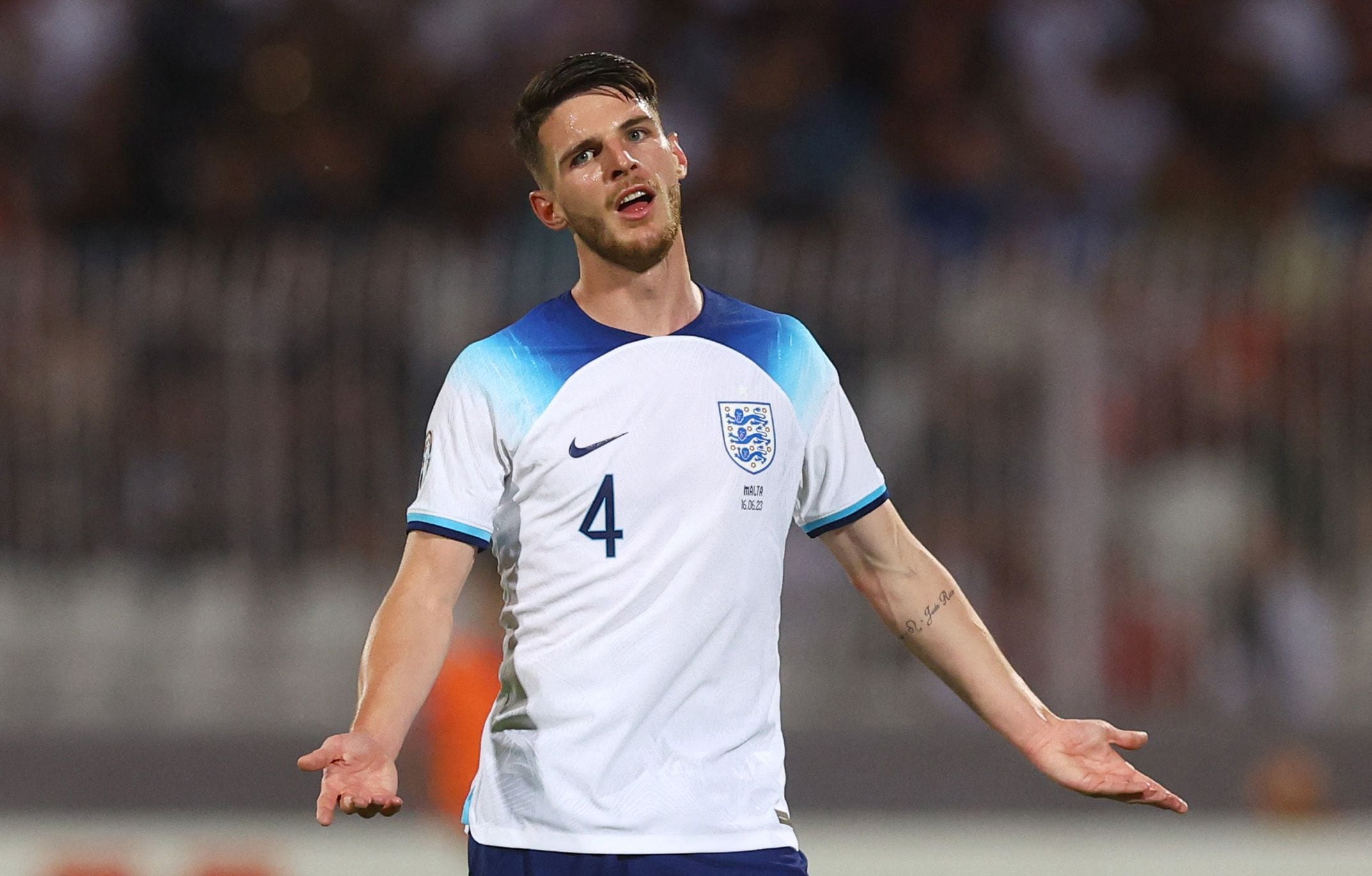 Declan Rice, jugador del West Ham, durante un partido con Inglaterra.