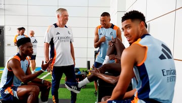 Mbappé entrenando en Valdebebas.