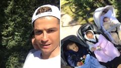 Cristiano Ronaldo de paseo con Georgina Rodr&iacute;guez y sus tres hijos peque&ntilde;os, los mellizos Eva y Mateo y Alana Martina