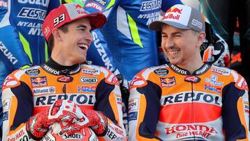 Marc Márquez y Jorge Lorenzo en Qatar.