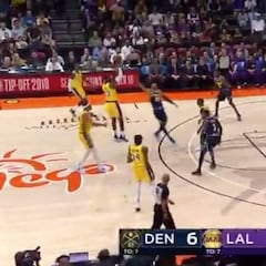 Así fue la primera canasta de LeBron James en los Lakers
