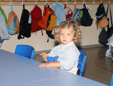 La Princesa Leonor en su primer día de guardería, el 7 de septiembre de 2007, en Madrid (España). 