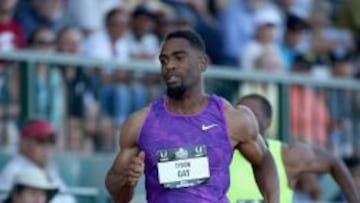 Tyson Gay, durante su serie.