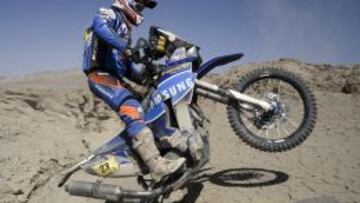 EXCELENTE RENDIMIENTO. Joan Pedrero está realizando un fantástico Dakar al manillar de la Sherco.