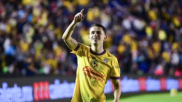 Alvaro Fidalgo celebrates his goal 2-2  of America during the 7th round match between America and Necaxa as part of the Liga BBVA MX, Torneo Clausura 2025 at Ciudad de los Deportes Stadium, on February 14, 2025 in Mexico City, Mexico.