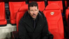 Simeone, durante el Rayo Vallecano-Atl&eacute;tico