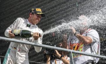 Nico Rosberg, celebra la victoria.