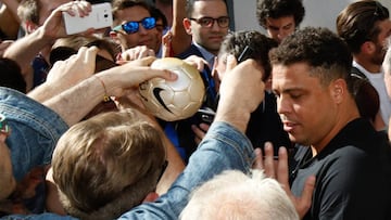 Ronaldo, a su llegada a Mil&aacute;n para estar presente en la final de la Champions League entre Real Madrid y Atl&eacute;tico.