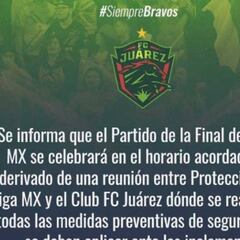 FC Juárez confirma que se jugará Final frente al América
