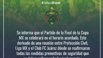 FC Juárez confirma que se jugará Final frente al América