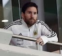 Messi bajó al vestuario para hablar con sus compañeros