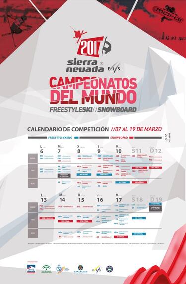 Calendario del Mundial de snowboard y freestyle de Sierra Nevada 2017