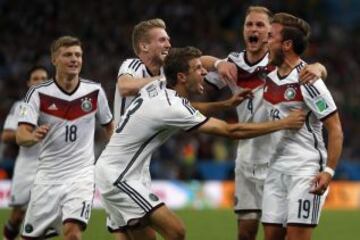 Gotze festeja el único tanto de la final del Mundial de Brasil.