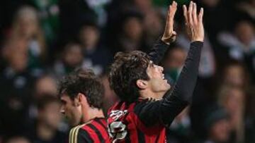 Kaká celebra el gol ante el Celtic.