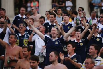 Los seguidores de Escocia en Trafalgar Square