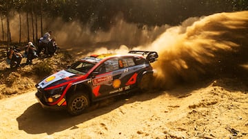 Dani Sordo (ESP) Carrera Cándido (ESP) of team HYUNDAI SHELL MOBIS WORLD RALLY TEAM are seen performing during the World Rally Championship Portugal in Porto, Portugal on May 11, 2023. // Jaanus Ree / Red Bull Content Pool // SI202305110454 // Usage for editorial use only // 