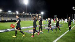 LINZ, AUSTRIA - MARCH 12: (FREE FOR EDITORIAL USE) In this handout image provided by UEFA, Odion Ighalo of Manchester United points to the sky as he walks out prior to the UEFA Europa League round of 16 first leg match between LASK and Manchester United a