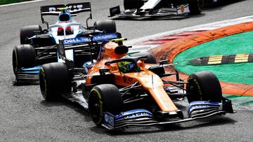 Lando Norris (McLaren MCL34) y Robert Kubica (Williams FW42). Monza, Italia, F1 2019.