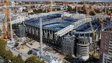 El estadio Santiago Bernab&eacute;u, en obras. 
 
 