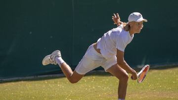 Leo Borg, durante el torneo junior de Wimbledon en 2019.