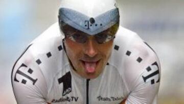 Erik Zabel, durante una contrareloj en el Tour de Francia.