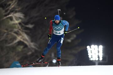 France's Martin Fourcade during the Men's 10km Sprint Biathlon