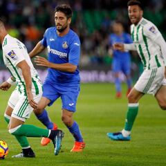 Resumen Betis 2 -Getafe 2: Boudebouz rescata un punto