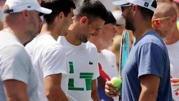 Novak Djokovic y Carlos Alcaraz, en el US Open.