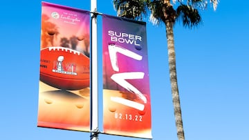 LOS ANGELES, CALIFORNIA - FEBRUARY 04: Signage is seen during a press preview of the Super Bowl Experience Presented by Lowex92s at Los Angeles Convention Center on February 04, 2022 in Los Angeles, California.   Rich Fury/Getty Images/AFP
 == FOR NEWSPAP