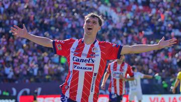 Mateo Klimowicz celebrate this goal 1-1 of San Luis during the 1st round match between Atletico San Luis and America as part of the Torneo Apertura 2024 Liga MX at Alfonso Lastras Stadium on July 06, 2024 in San Luis Potosi, Mexico.