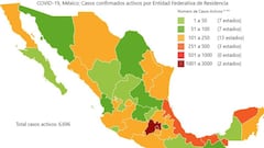 Mapa y casos de coronavirus en M&eacute;xico por estados hoy 4 de mayo