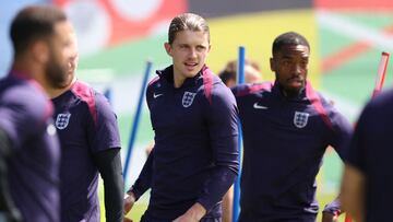 Conor Gallagher, en un entrenamiento con Inglaterra durante la Eurocopa 2024. Su decisión, en cinco días.
