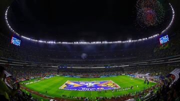    Protocolo during the final second leg match between America and Cruz Azul as part of the Torneo Clausura 2024 Liga BBVA MX at Azteca Stadium on May 26, 2024 in Mexico City, Mexico.