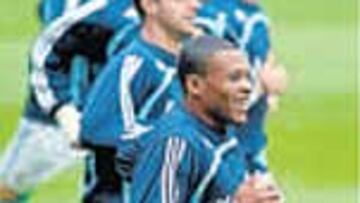 Julio Baptista en el entrenamiento del Real Madrid.