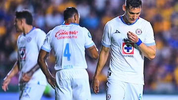 Jesus Orozco of Cruz Azul during the Semi-Finals first leg match between Tigres UANL and Cruz Azul as part of the CONCACAF Champions Cup 2025, at Universitario Stadium on April 23, 2025 in Monterrey, Nuevo Leon, Mexico.