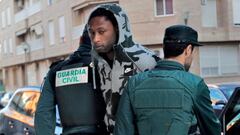 Rub&eacute;n Semedo escoltado por la Guardia Civil. 