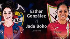 Cara a cara Esther Gonz&aacute;lez y Jade Boho, jugadoras del Levante y el Logro&ntilde;o. 
