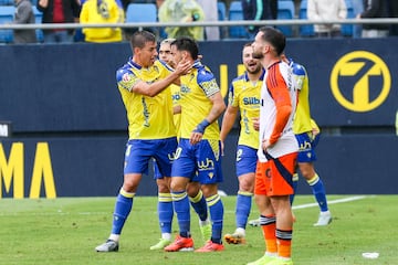 Iza Carcelén celebrando el 1-0 frente al Real Oviedo en la jornada 12 de la Liga Hypermotion.