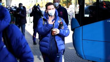 Leo Messi a su llegada al hotel de concentración del Barcelona en Córdoba.