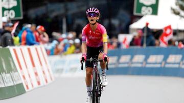 THYON, SWITZERLAND - OCTOBER 08: Ashleigh Moolman - Pasio of South Africa and Team SD Worx celebrates at finish line as stage winner during the 1st Tour de Romandie Feminin 2022, Stage 2 a 104,5km stage from Sion to Thyon 2089m / #TDRwomen / #TDRF / on October 08, 2022 in Thyon, Switzerland. (Photo by Bas Czerwinski/Getty Images)