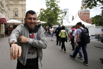 La selección chilena visitó la Plaza Roja de Moscú antes de viajar a Rumania. 