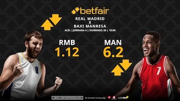 Real Madrid vs. BAXI Manresa: horario, dónde ver, pronósticos y clasificación