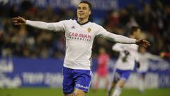 Pombo celebra el gol del pasado viernes contra el C&oacute;rdoba.